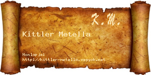 Kittler Metella névjegykártya